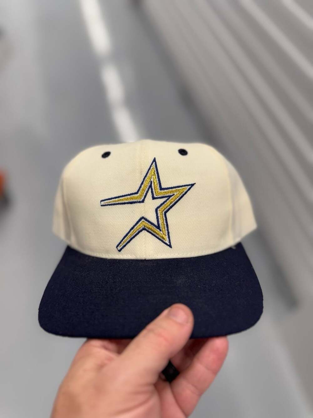 Twins Houston Astros Big Star Logo Snapback Hat 1990s
